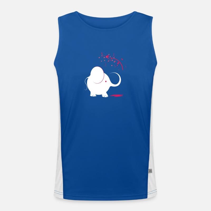 White elephant with pink paint - Men's Functional Contrast Tank Top  - royal/white