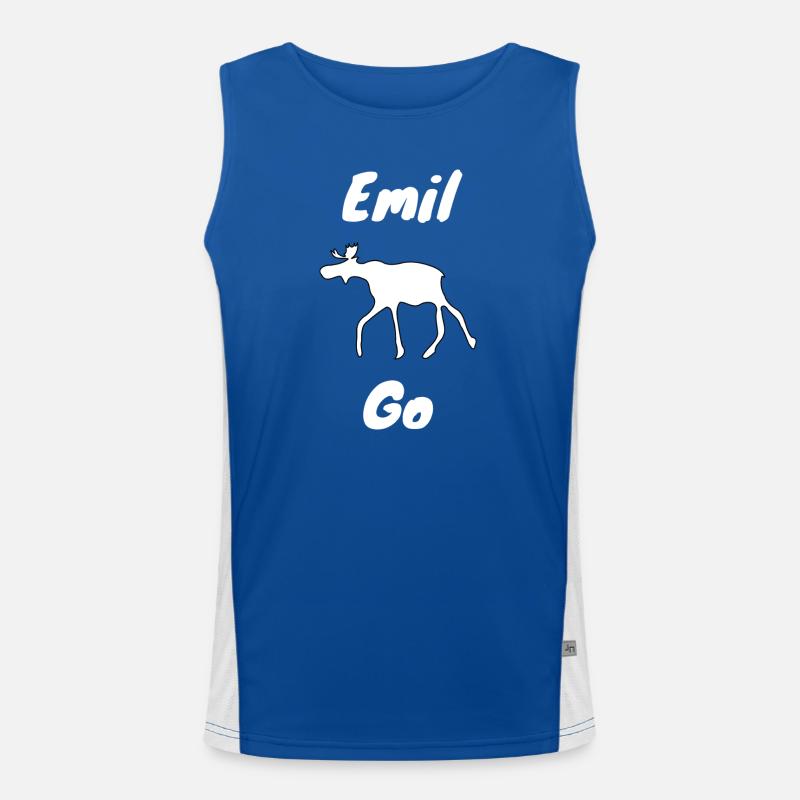 Emil the Elk withe Men's Functional Contrast Tank Top 