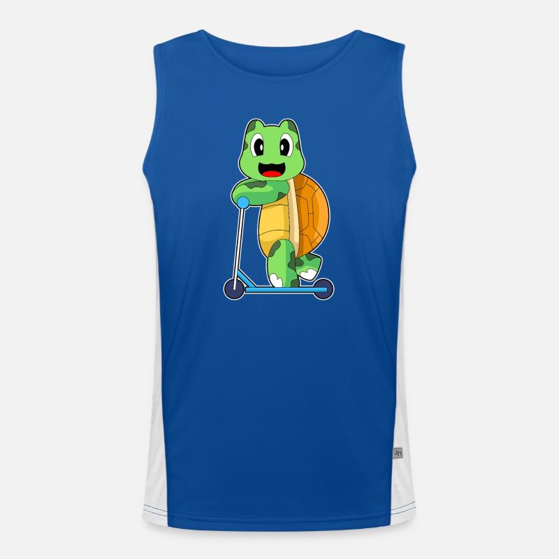 Schildkröte Tretroller Funktionelles Kontrast-Tank Top für Männer 