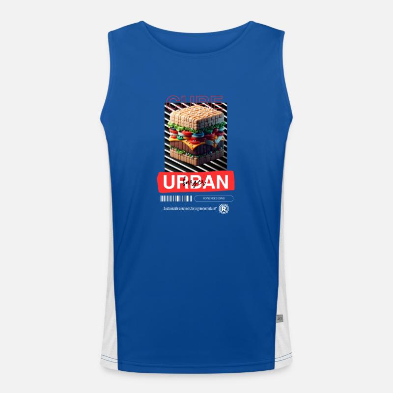 Cube Burger - Men's Functional Contrast Tank Top  - royal/white
