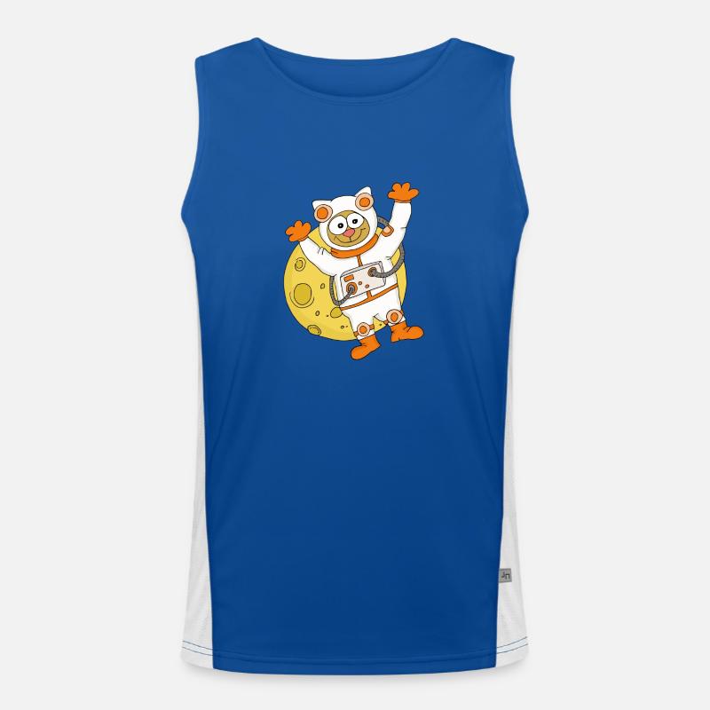 Astronautenkatze Funktionelles Kontrast-Tank Top für Männer 