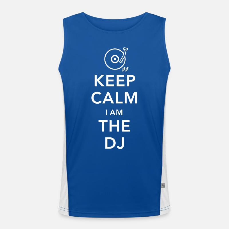 keep calm i am deejay dj Men's Functional Contrast Tank Top 