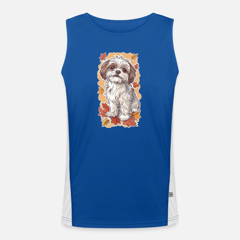 Feuilles d'automne du Shih Tzu Débardeur respirant contrasté Homme 