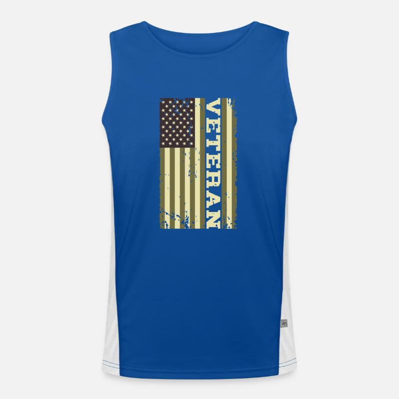 Veteran US Flagge Camo Funktionelles Kontrast-Tank Top für Männer 