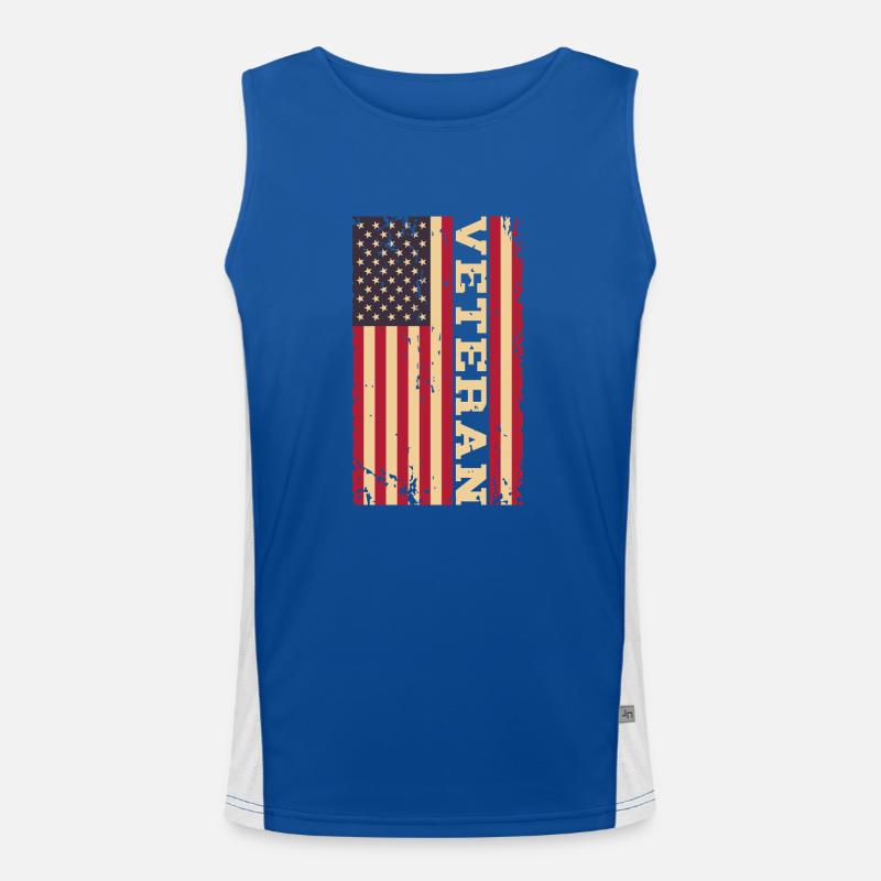 Veteran US Flag Men's Functional Contrast Tank Top 
