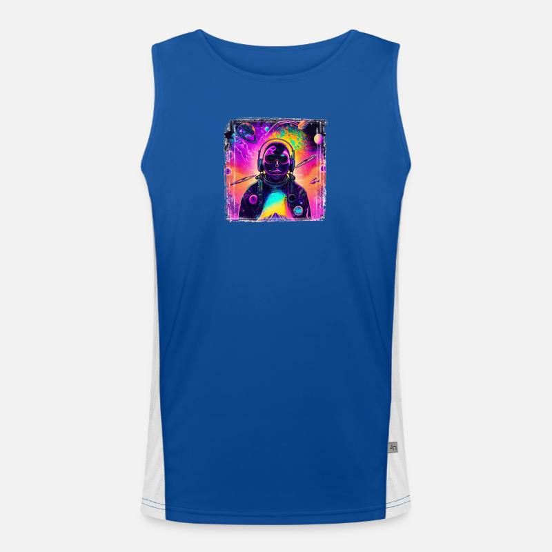 Astronaute néon au Cosmic Psychedelic Débardeur respirant contrasté Homme 