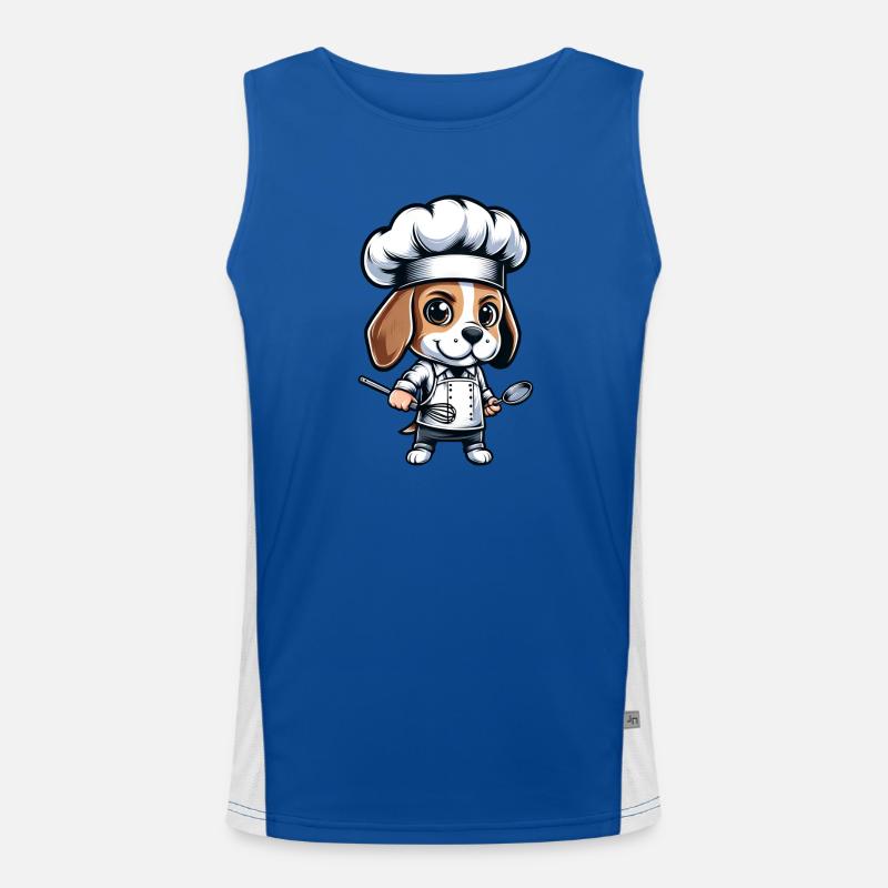 Conception de bande dessinée mignonne Beagle Chef Débardeur respirant contrasté Homme 