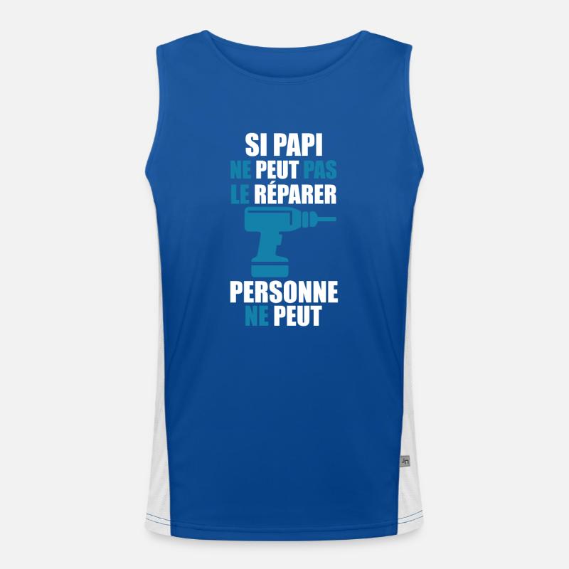 "Papi bricole" Débardeur respirant contrasté Homme 