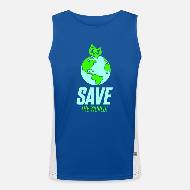 save the world Men's Functional Contrast Tank Top 