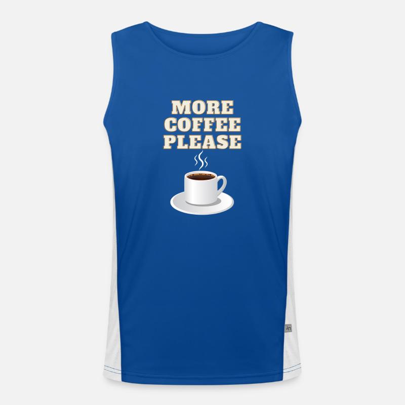 More coffee please - Men's Functional Contrast Tank Top  - royal/white