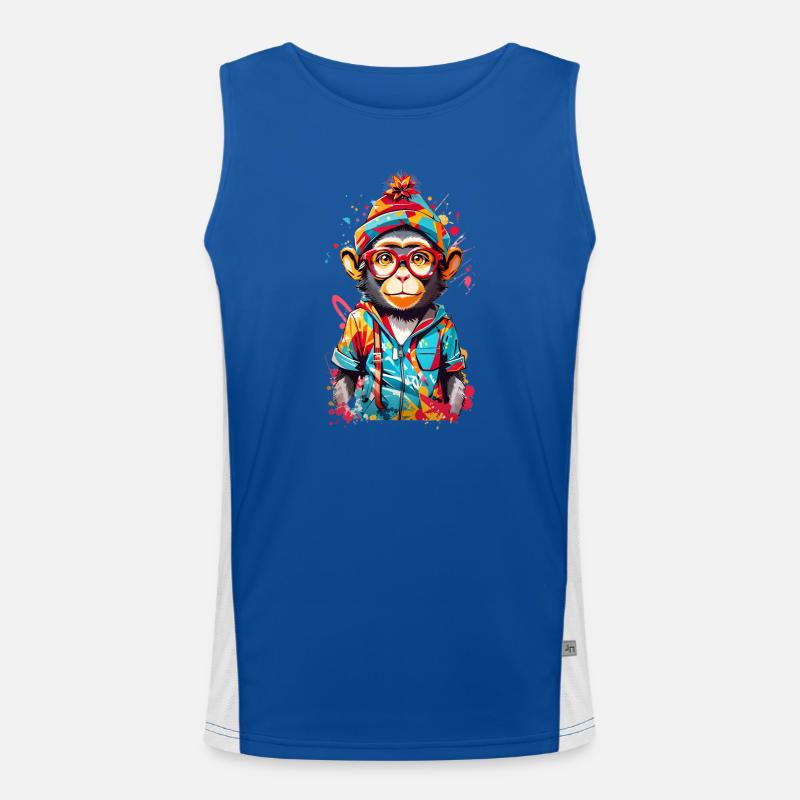 Coole Affe Funktionelles Kontrast-Tank Top für Männer 