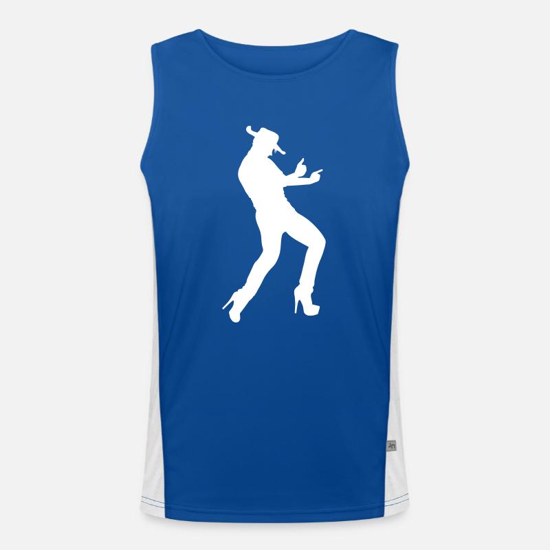 Cowboy in high heels Men's Functional Contrast Tank Top 
