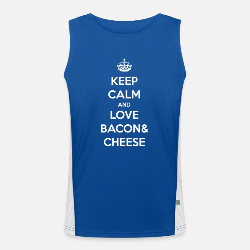 Ham & cheese / bacon & cheese - Men's Functional Contrast Tank Top  - royal/white