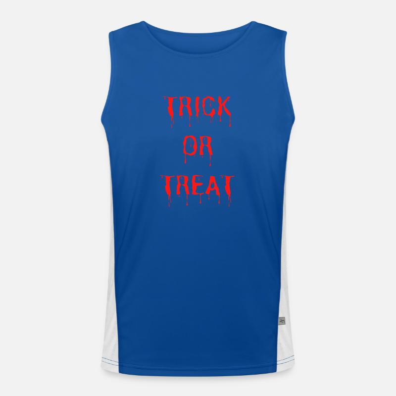 trick or treat Halloween Kostüm Süßes oder Saures Funktionelles Kontrast-Tank Top für Männer 