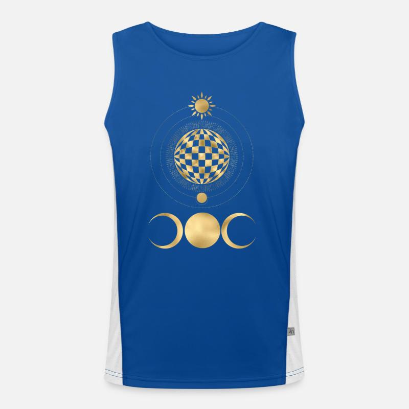 Tarot card occult astrology gothic esoteric Men's Functional Contrast Tank Top 