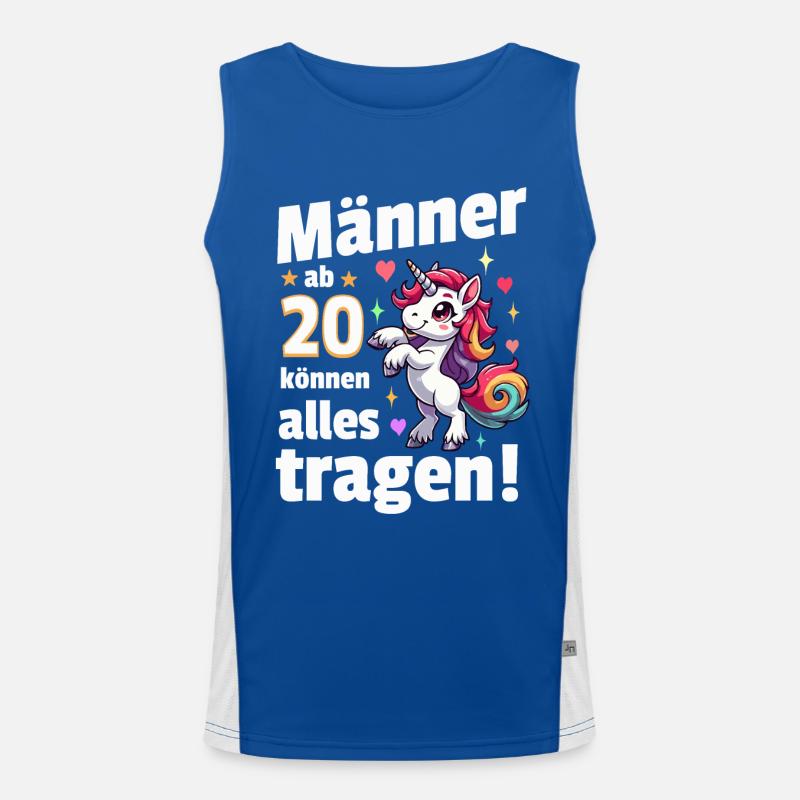 Mann 20. Geburtstag. Lustiger Spruch Geschenkidee Funktionelles Kontrast-Tank Top für Männer 