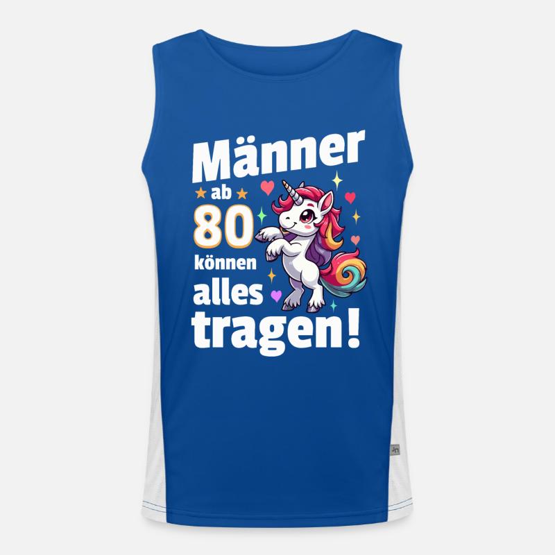Mann 80. Geburtstag. Lustiger Spruch Geschenkidee Funktionelles Kontrast-Tank Top für Männer 