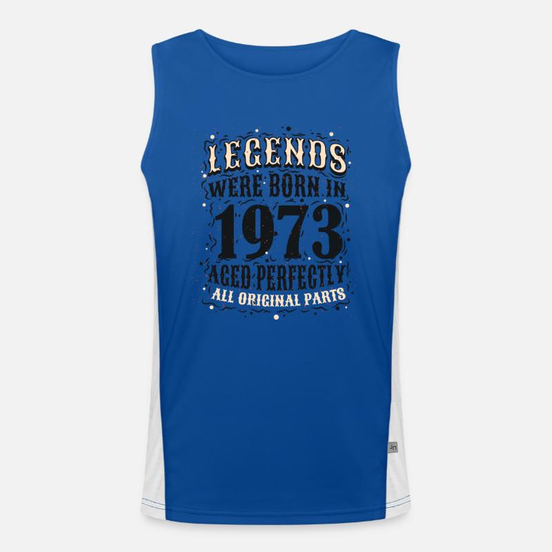 Legenden wurden 1973 geboren - Geburtstag Geschenk Funktionelles Kontrast-Tank Top für Männer 