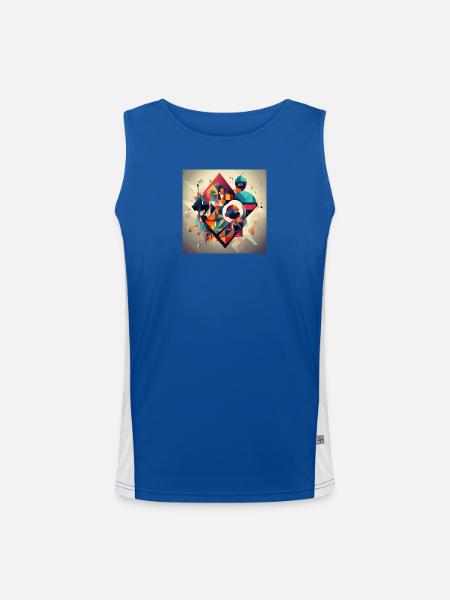 Geometry Type - Men's Functional Contrast Tank Top  - royal/white - Front