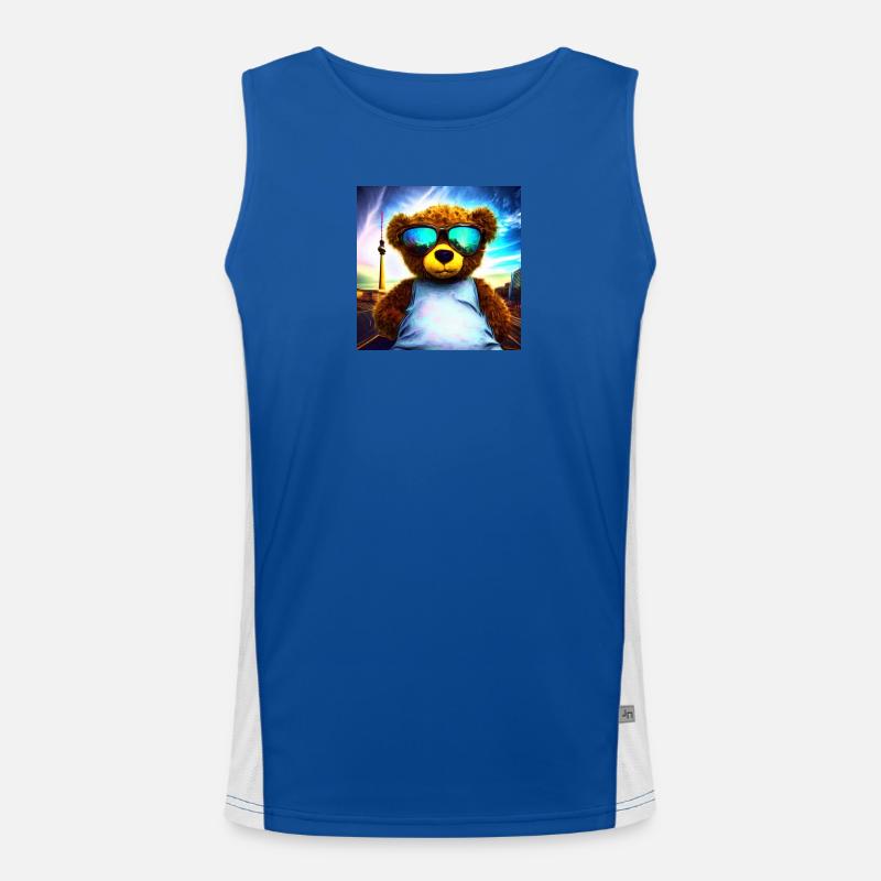 Teddy in Berlin I Funktionelles Kontrast-Tank Top für Männer 