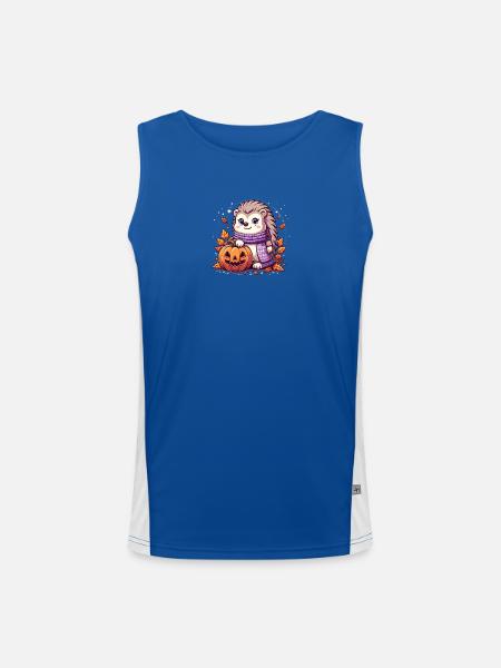 Hedgehog Halloween - Men's Functional Contrast Tank Top  - royal/white
