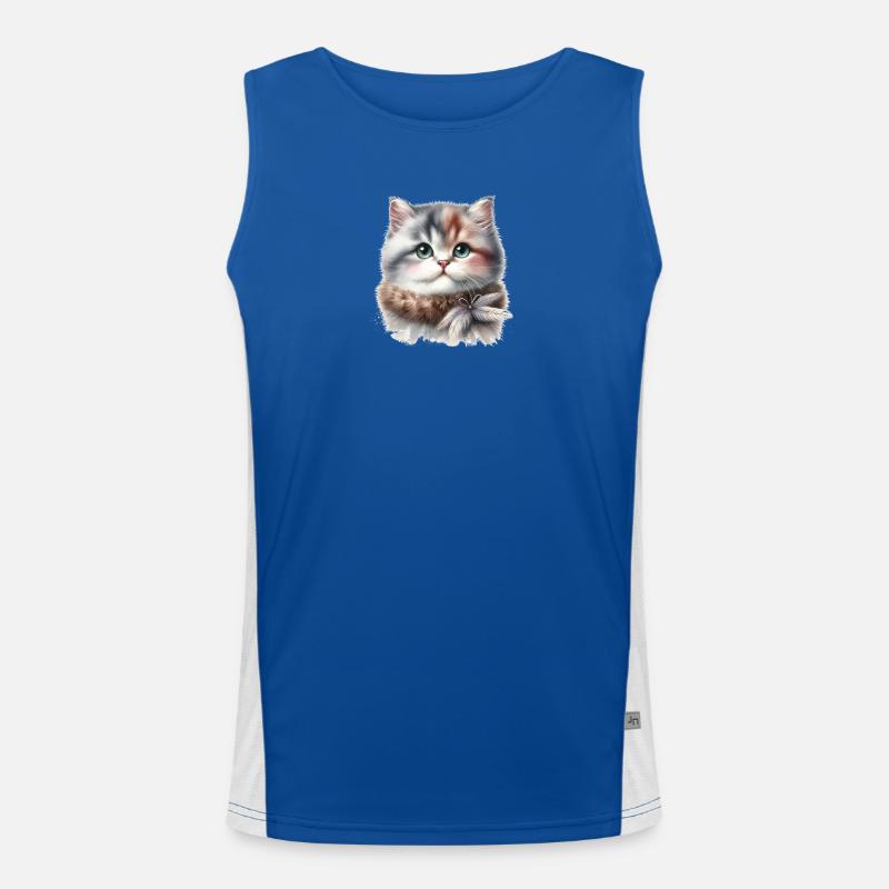 Cute Cat Men's Functional Contrast Tank Top 