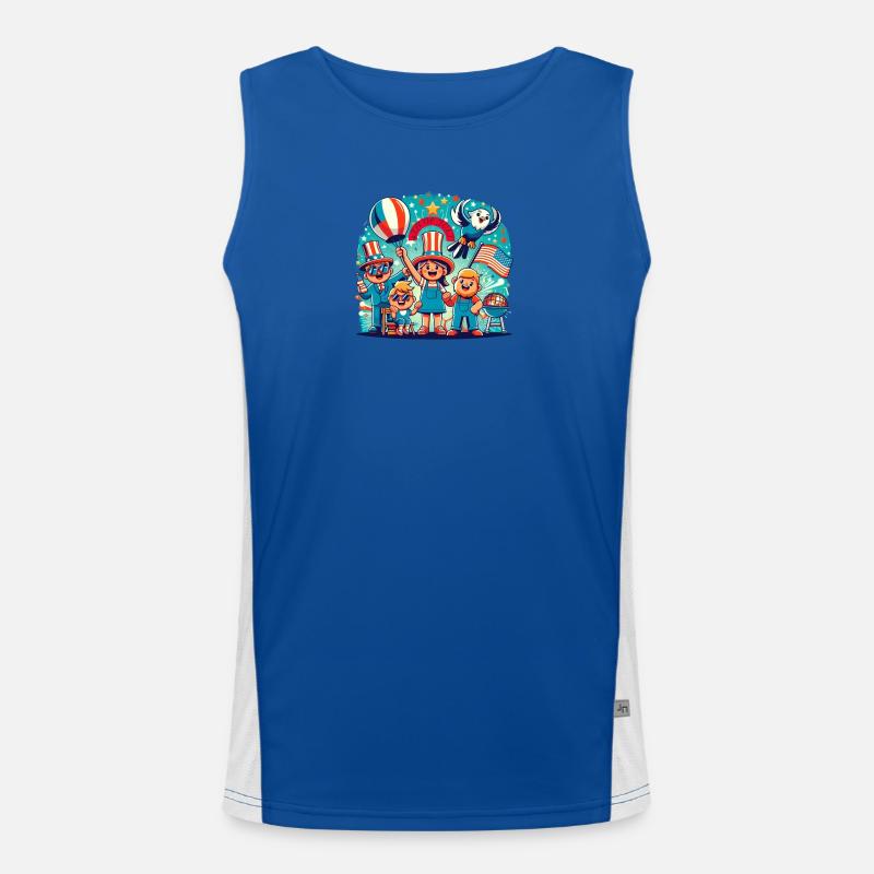 Custom 4th of July Celebration Design Men's Functional Contrast Tank Top 