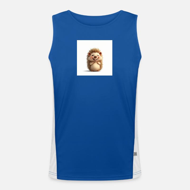Cuddly hedgehog too cute - Men's Functional Contrast Tank Top  - royal/white
