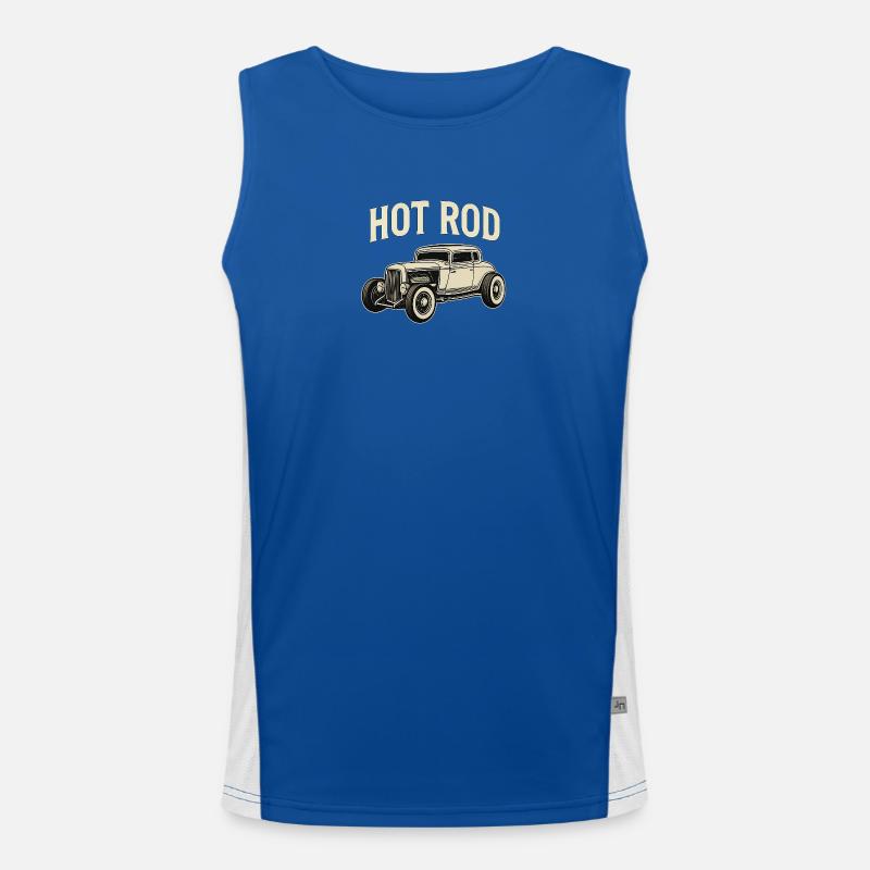 Hot Rod Classic Car - Men's Functional Contrast Tank Top  - royal/white