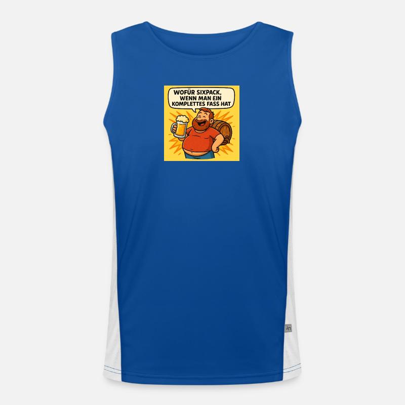 Six Pack or Barrel - Men's Functional Contrast Tank Top  - royal/white