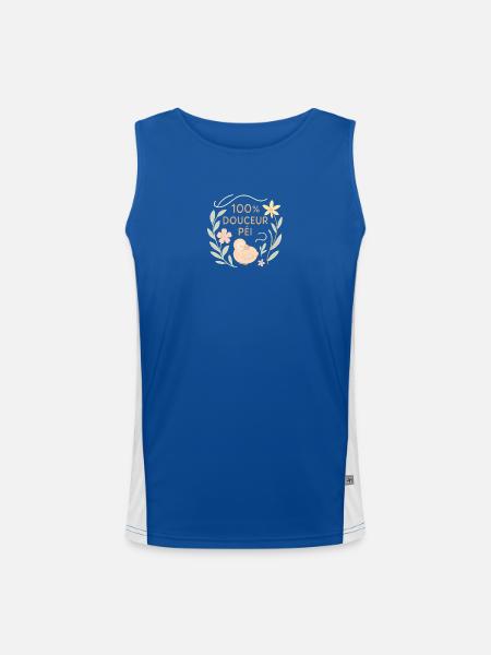 " 100% douceur péï " bébé et accessoires - Débardeur respirant contrasté Homme  - bleu/blanc