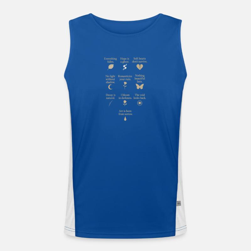 Motivierende dunkle Poesie-Texte Funktionelles Kontrast-Tank Top für Männer 