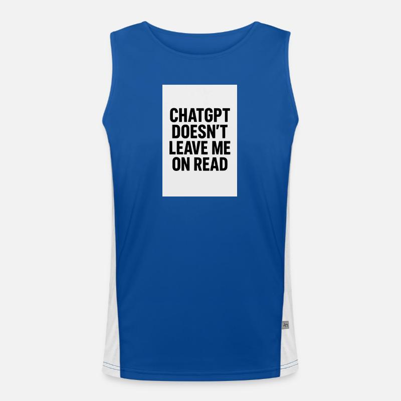 Powerful ChatGPT humor imprint - Men's Functional Contrast Tank Top  - royal/white