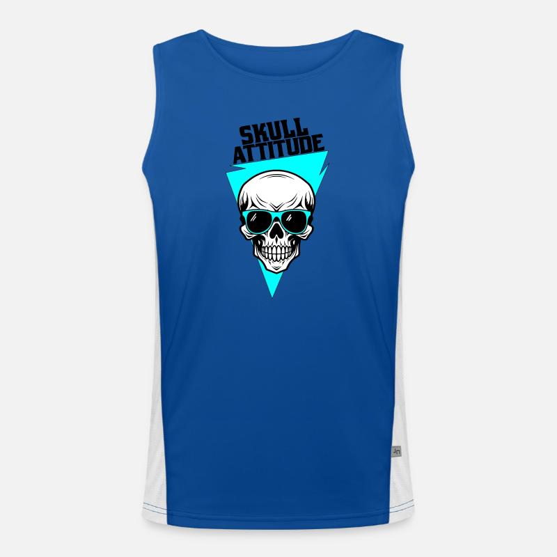 Skull with Glasses Men's Functional Contrast Tank Top 