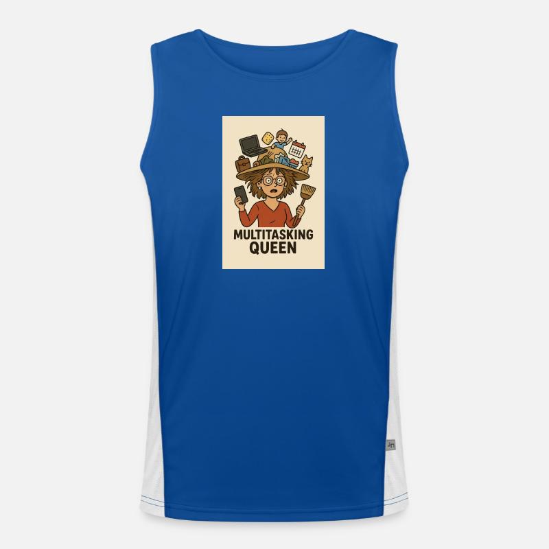 Multitasking Queen - Men's Functional Contrast Tank Top  - royal/white