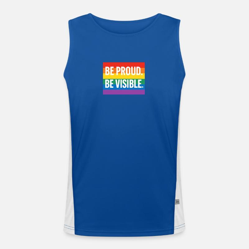 Rainbow Pride Statement Design - Men's Functional Contrast Tank Top  - royal/white