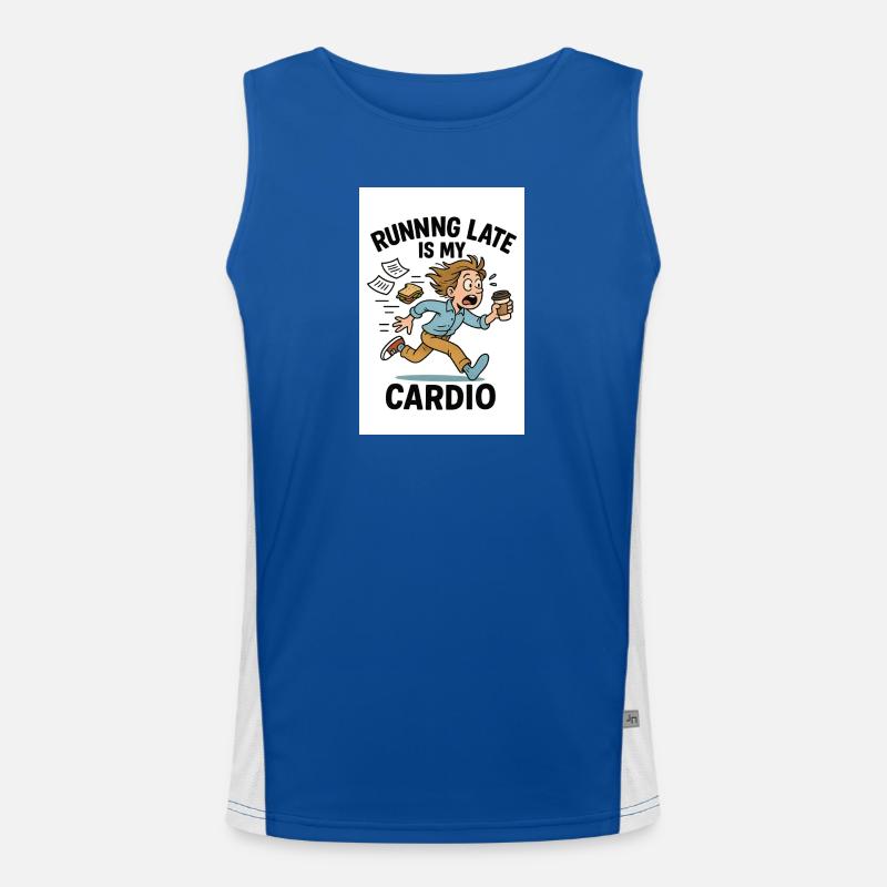 Courir trop tard, c’est mon cardio Débardeur respirant contrasté Homme 