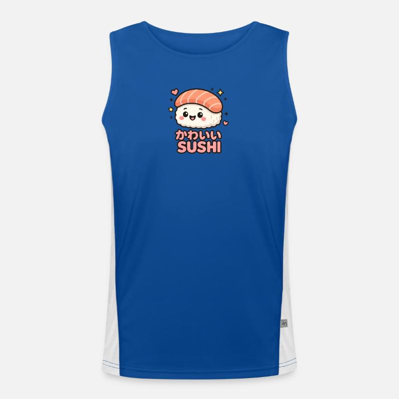 Kawaii Sushi Motiv Funktionelles Kontrast-Tank Top für Männer 