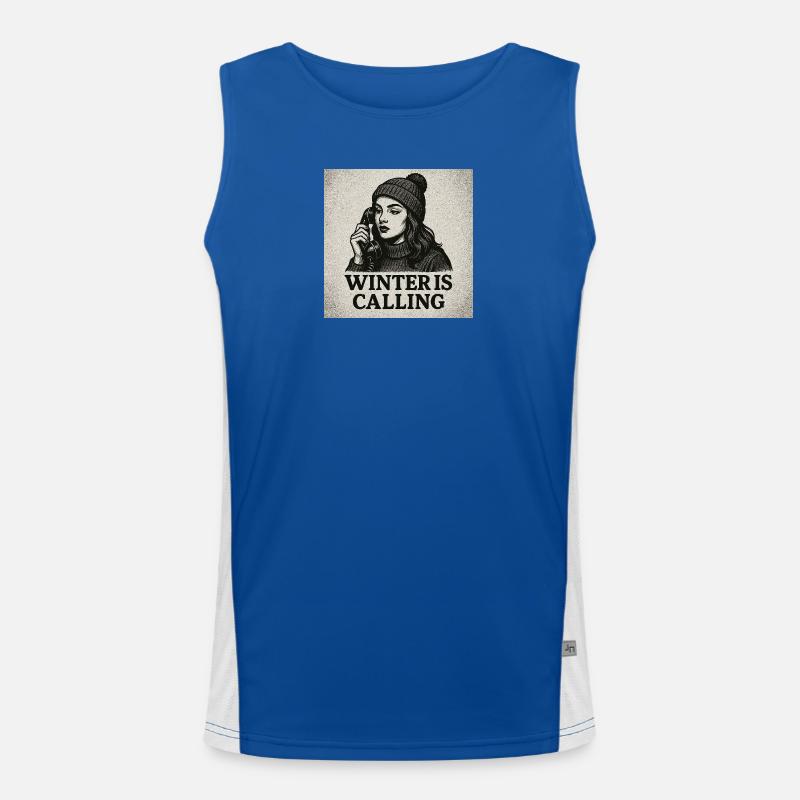 Winter is calling - Men's Functional Contrast Tank Top  - royal/white