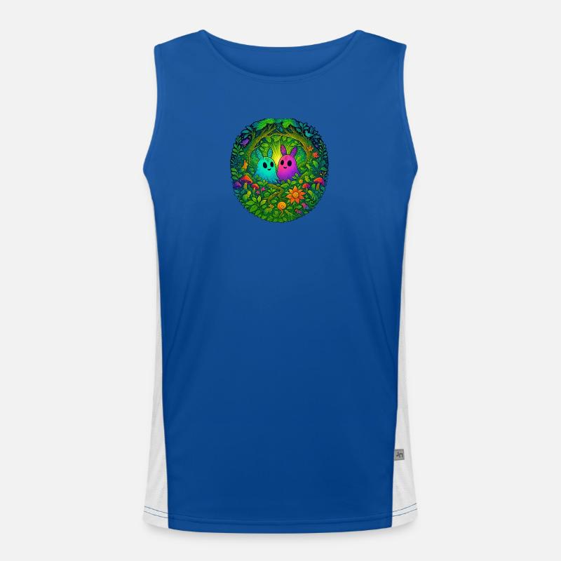 Glowing creatures in the enchanted forest Men's Functional Contrast Tank Top 