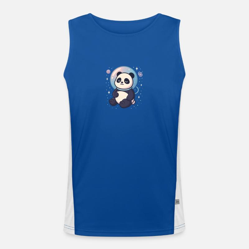 Space Dreamer Kosmischer Panda Funktionelles Kontrast-Tank Top für Männer 