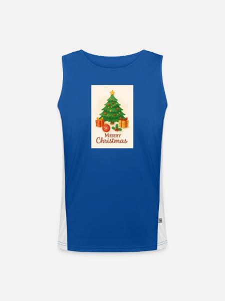Weihnachtsbaum mit Geschenken - Funktionelles Kontrast-Tank Top für Männer  - Royal/Weiß