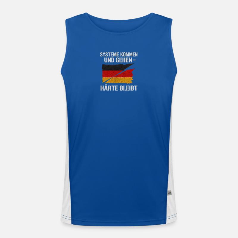 Systems come and go – toughness remains - Men's Functional Contrast Tank Top  - royal/white