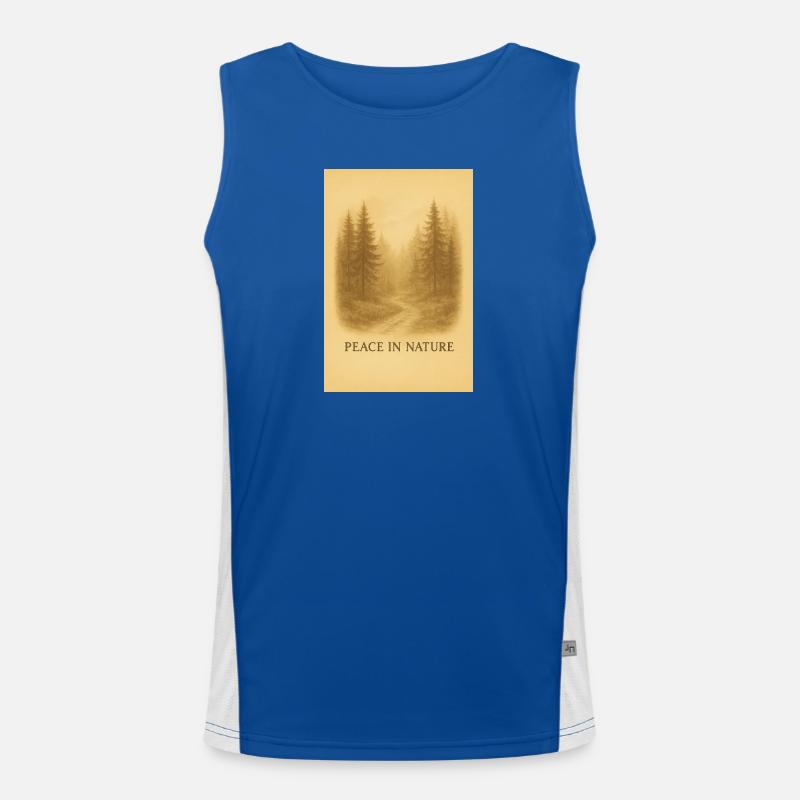 Calmness in the Forest Path - Men's Functional Contrast Tank Top  - royal/white