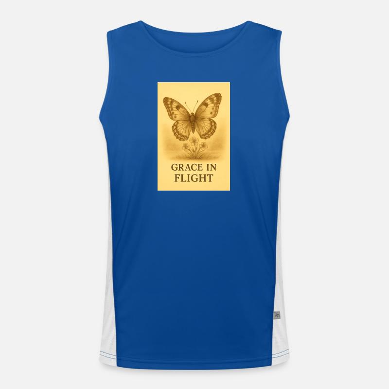 Grace in Flight Butterfly Bloom - Men's Functional Contrast Tank Top  - royal/white