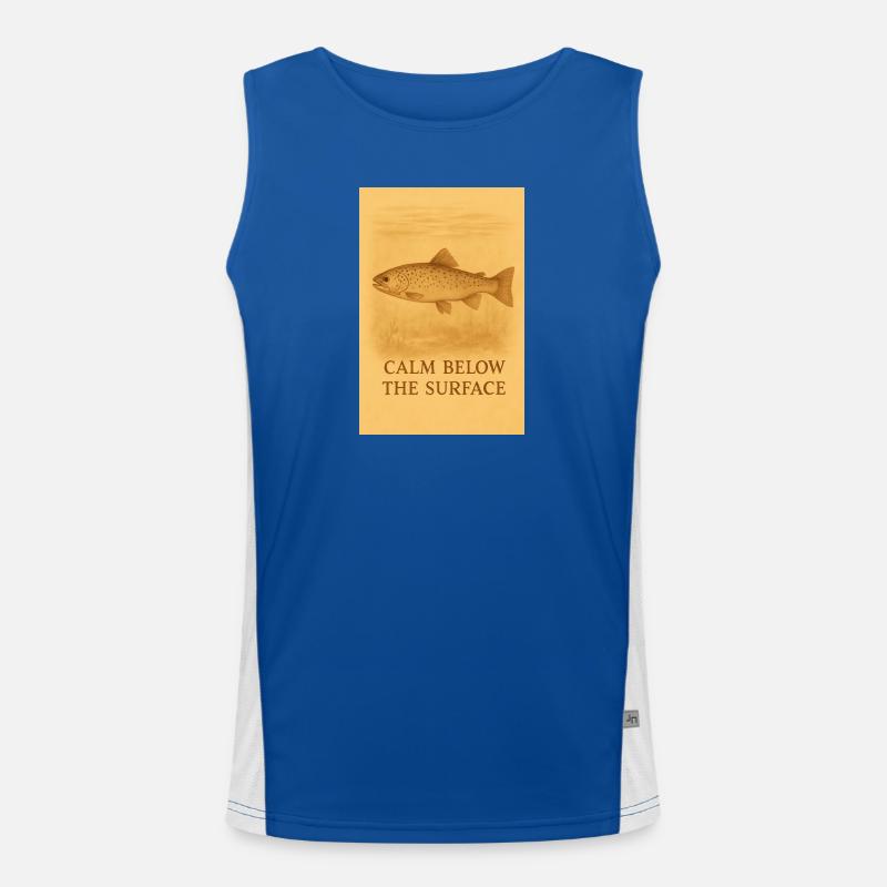 Calm Below the Surface Trout Print Men's Functional Contrast Tank Top 