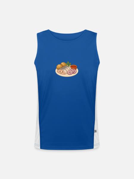 Herring with potatoes - Men's Functional Contrast Tank Top  - royal/white