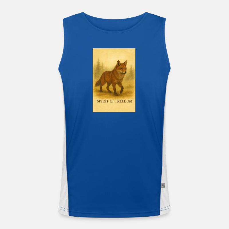 Freiheitsfuchs im Sepia-Stil Funktionelles Kontrast-Tank Top für Männer 