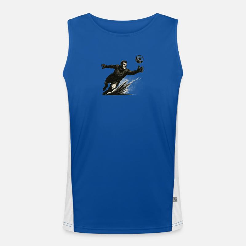 Goalkeeper diving illustration Men's Functional Contrast Tank Top 