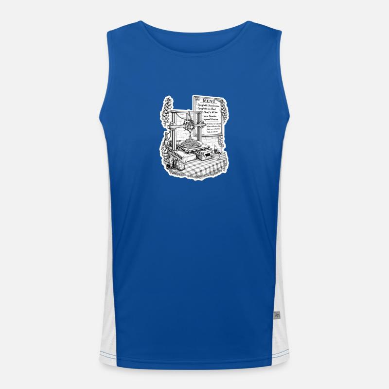 Spaghetti 3D Printer - Men's Functional Contrast Tank Top  - royal/white